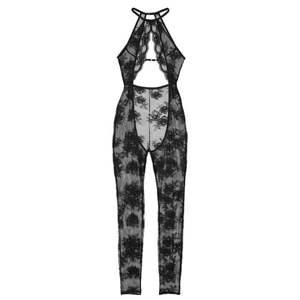 NWT, VS Very Sexy Fishnet Floral Crotchless Catsuit